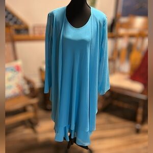 Draper’s & Damon’s Aquamarine Blue Special Occasion Flirty Jacket Dress Size 12